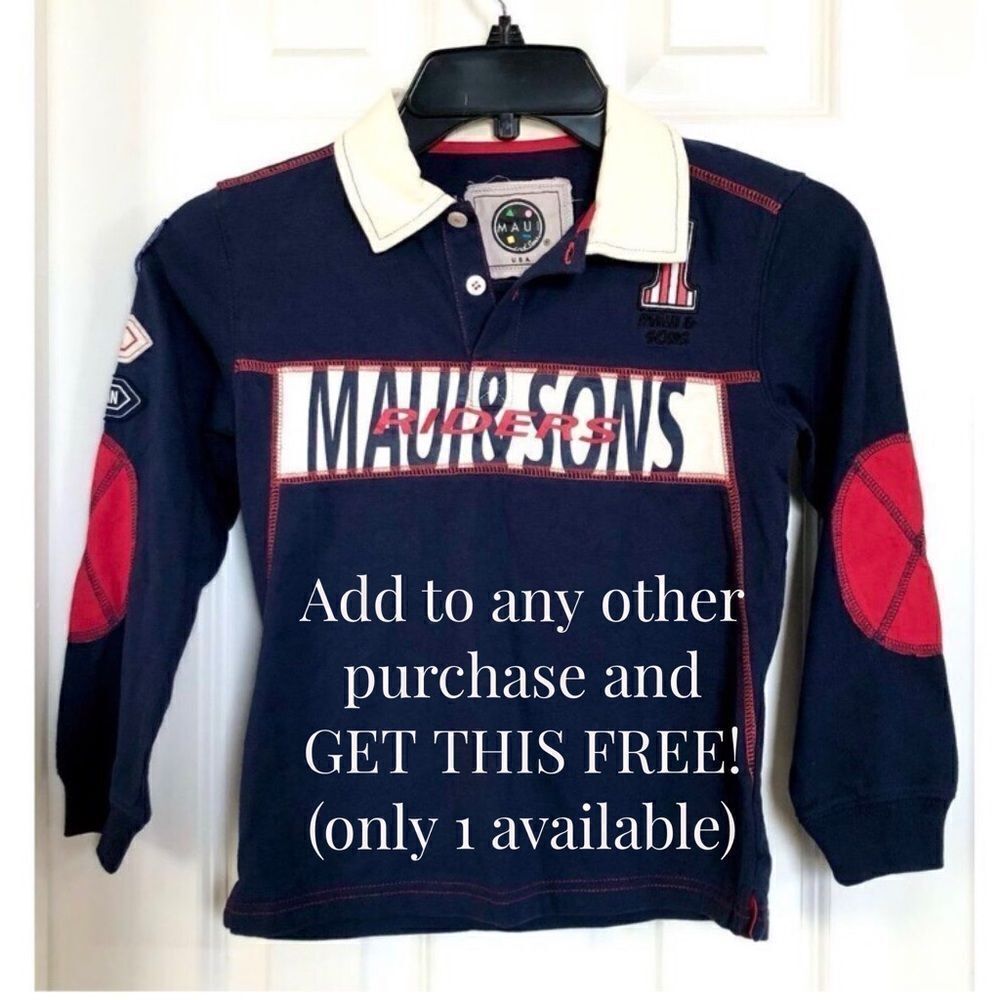 MAUI & SONS RACERS - NWOT - Boys Sz 5-6 Collared Rugby Shirt (Flaw Last Photo)